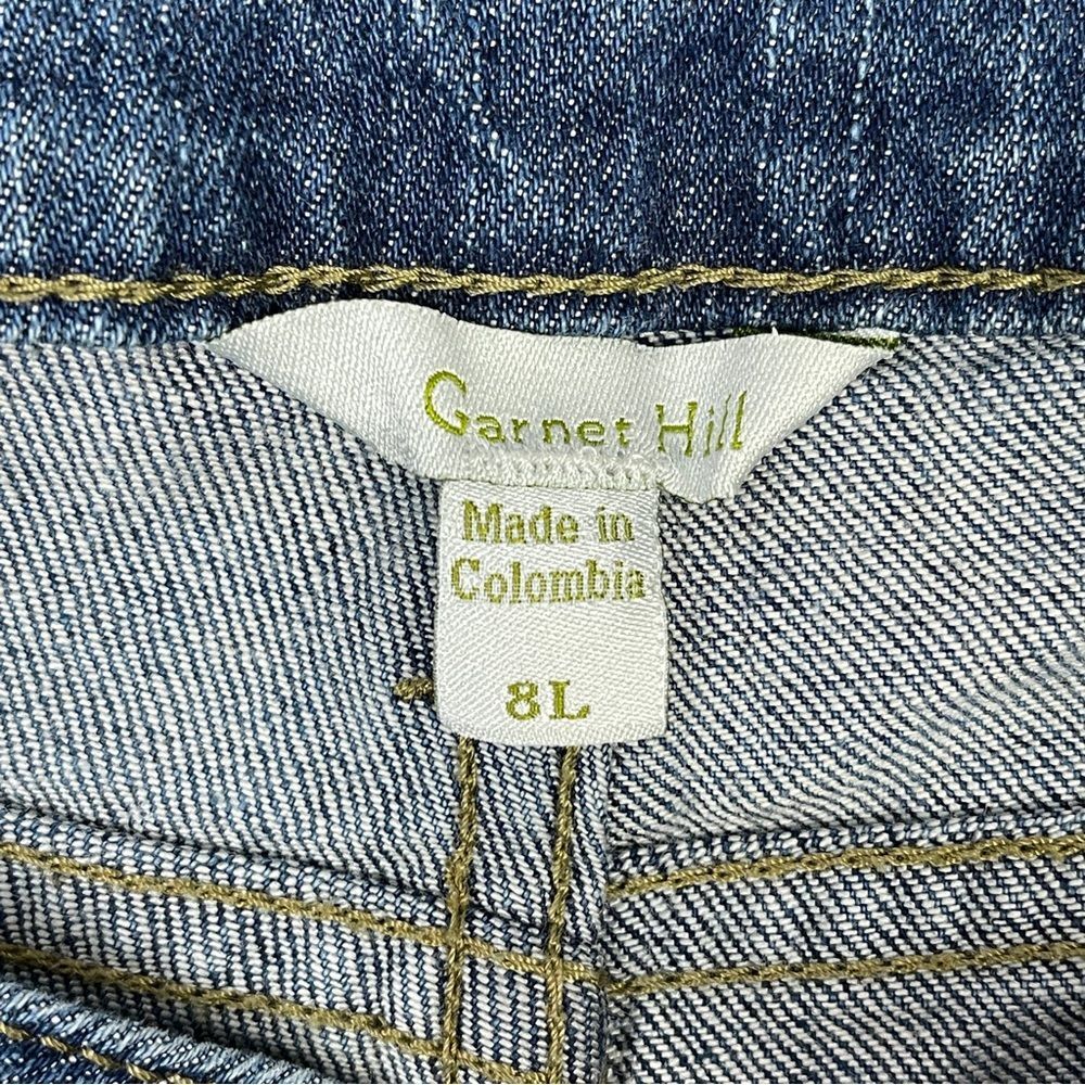GARNET HILL blue wide leg jeans, size 8L - Picture 2 of 12